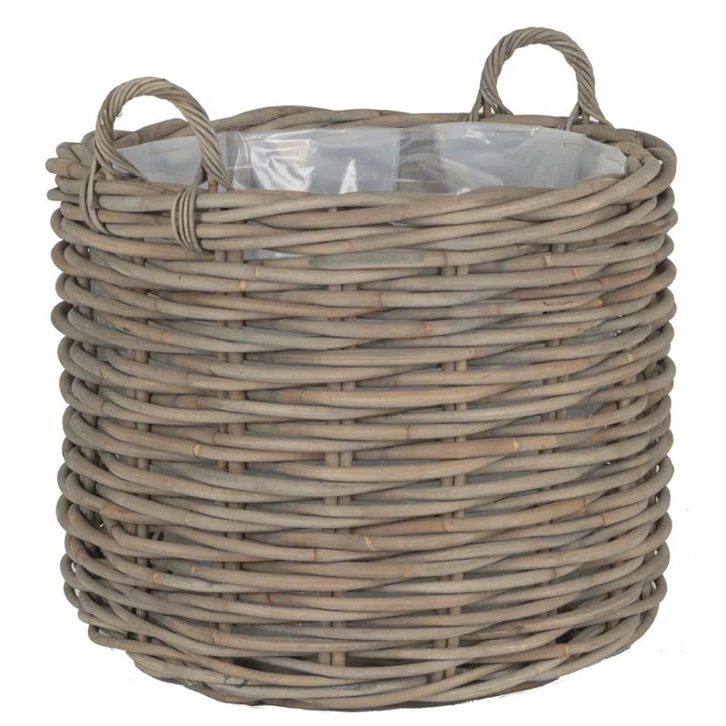 Plantenmand Stef Greywash - Rond - Rotan