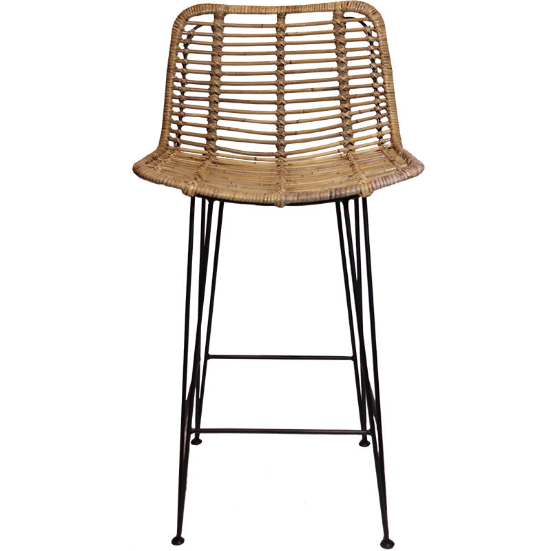 Rotan Barstoel Cas - Greywash