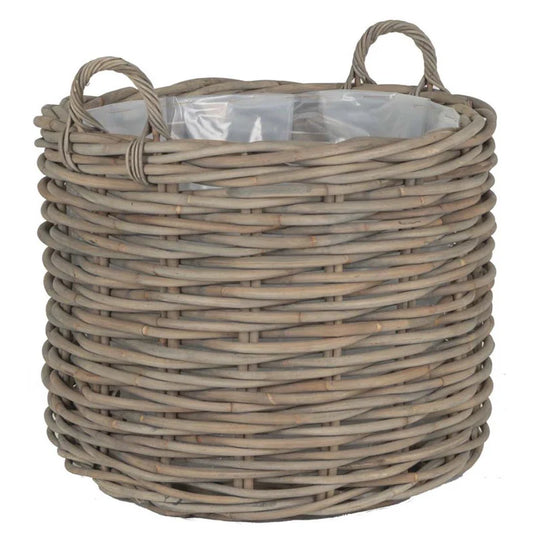 Plantenmand Stef Greywash - Rond - Rotan