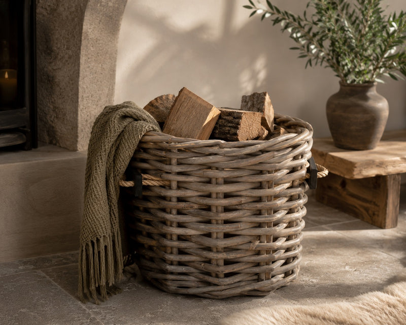 Robuuste Rotan Mand - Haardhoutmand - Plantenmand