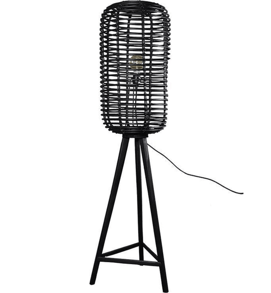 Rotan Vloerlamp Kees - Zwart