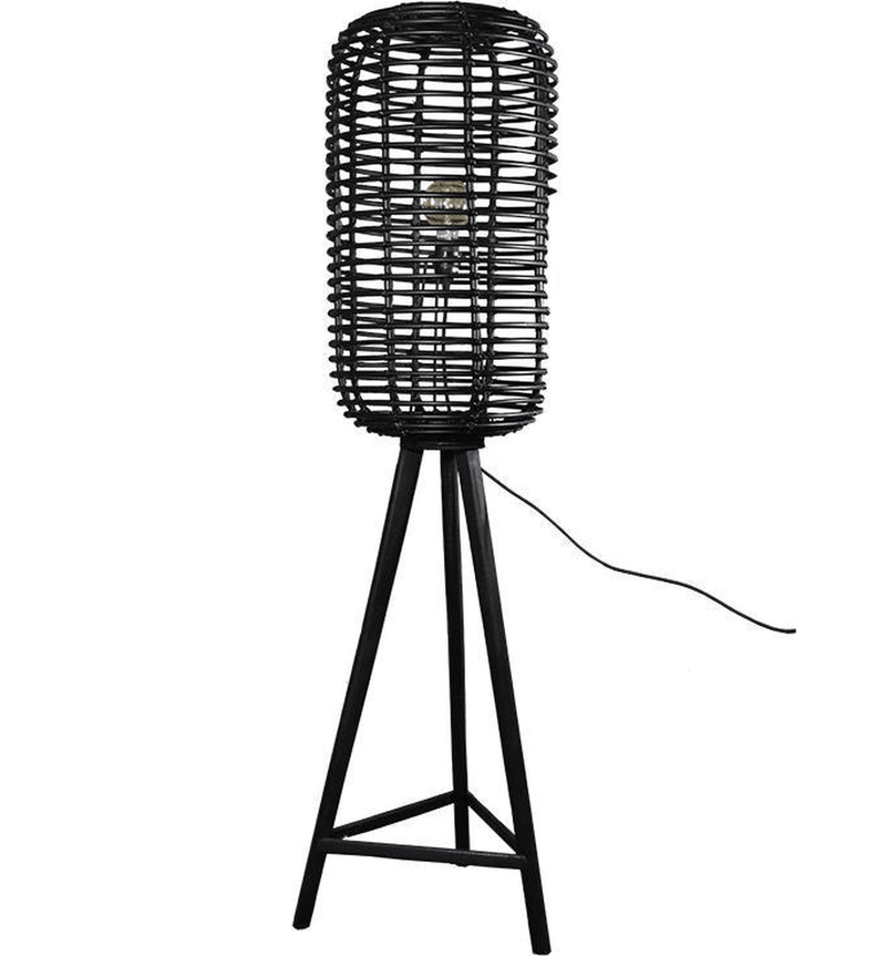 Rotan Vloerlamp Kees - Zwart