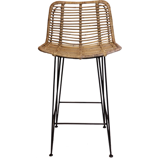Rotan Barstoel Cas - Greywash