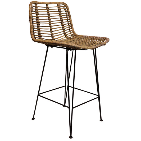 Rotan Barstoel Cas - Greywash