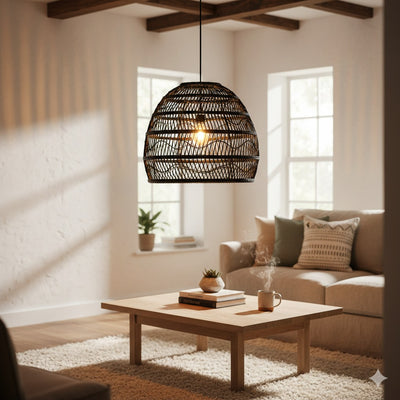 Zwarte Rotan Hanglampen