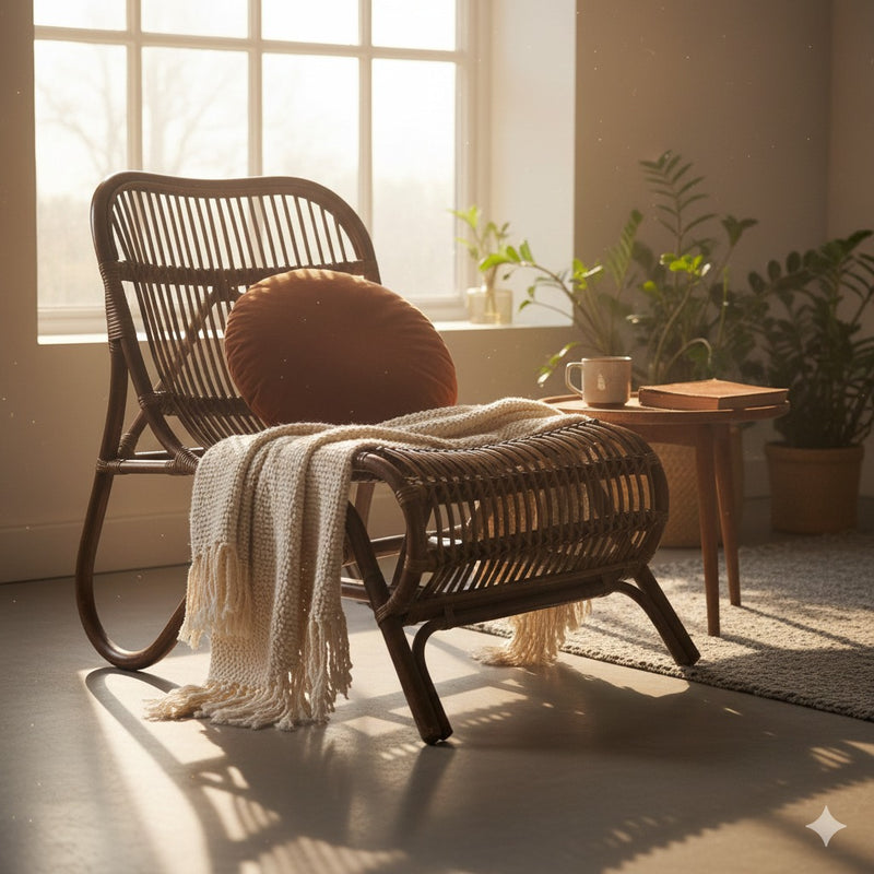 Rotan Loungestoel Tim - Antiek