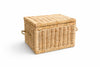 Rotan Opbergmand met Deksel – Naturel – Jute Handvatten – 55x37x35 cm