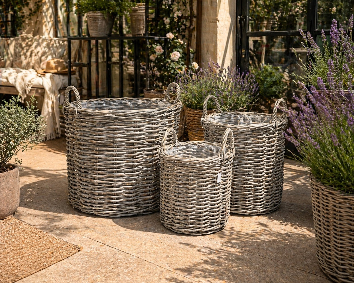Ronde Rotan Plantenmanden