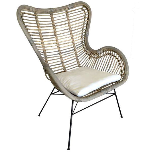 Rotan Vlinderstoel Beppe - Greywash
