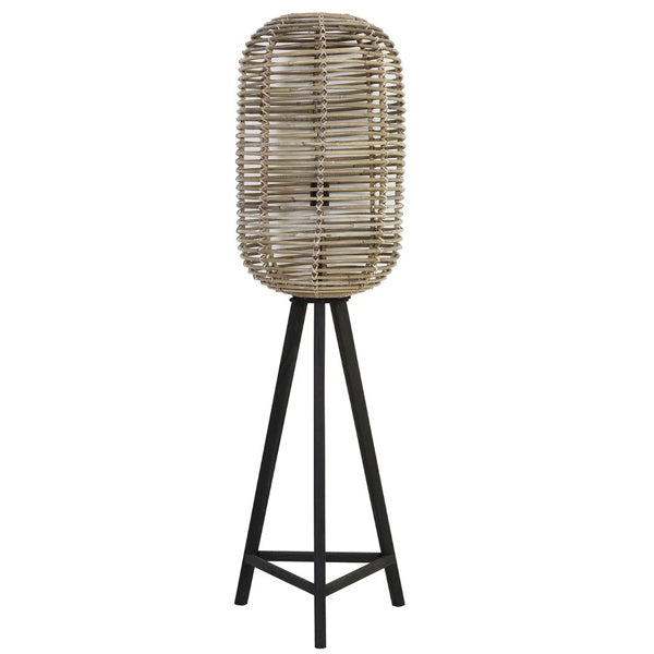Rotan Vloerlamp Kees - Greywash