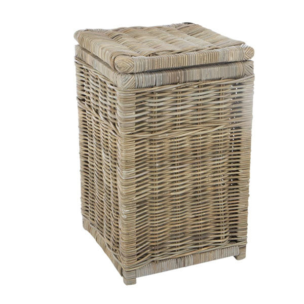 Rotan Wasmand Fin - Greywash - Vierkant