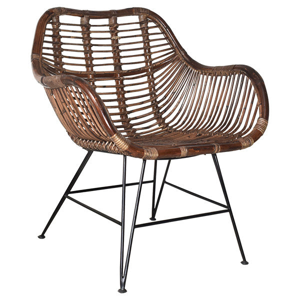 Rotan Kuipstoel Tess - Antiek bruin