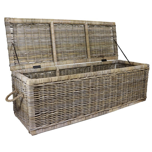 Rotan Mand XXL - 130x47xH45 cm - Greywash