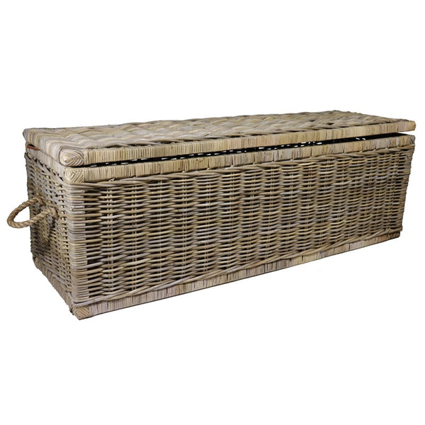 Rotan Mand XXL - 130x47xH45 cm - Greywash