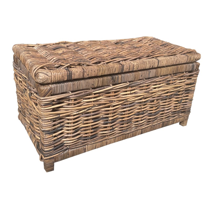 Rotan Opbergmand Max - Bruin - Met Deksel