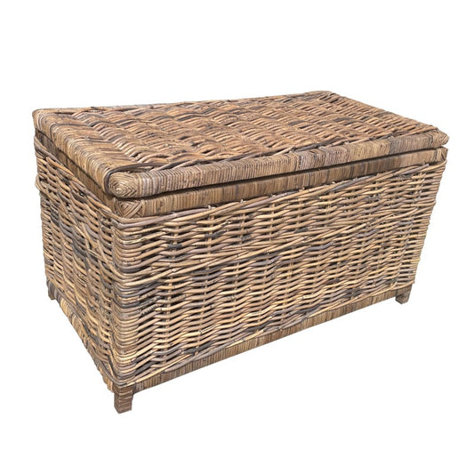 Rotan Opbergmand Max - Bruin - Met Deksel