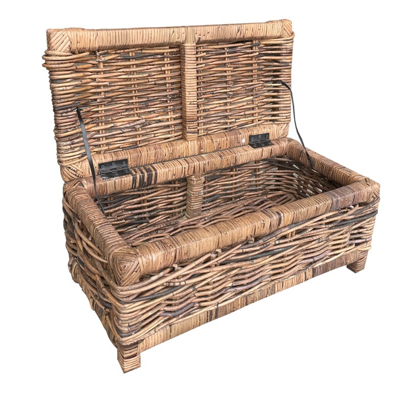 Rotan Opbergmand Max - Bruin - Met Deksel