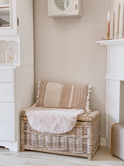 Rotan Opbergmand Max - Greywash - Met Deksel