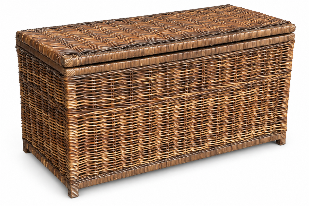 Rotan Opbergmand Max - Bruin - Met Deksel