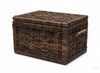Rotan Opbergmand met Deksel – Antiek – Jute Handvatten – 55x37x35 cm
