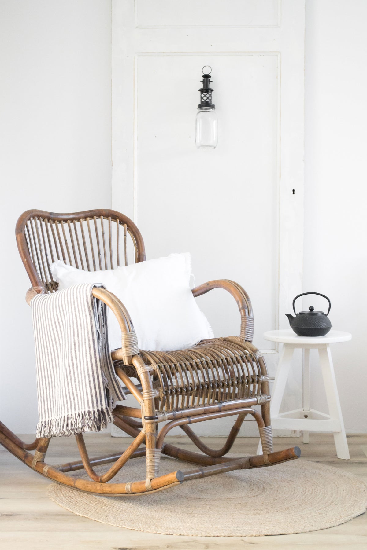 Rotan Schommelstoel Winston - Greywash