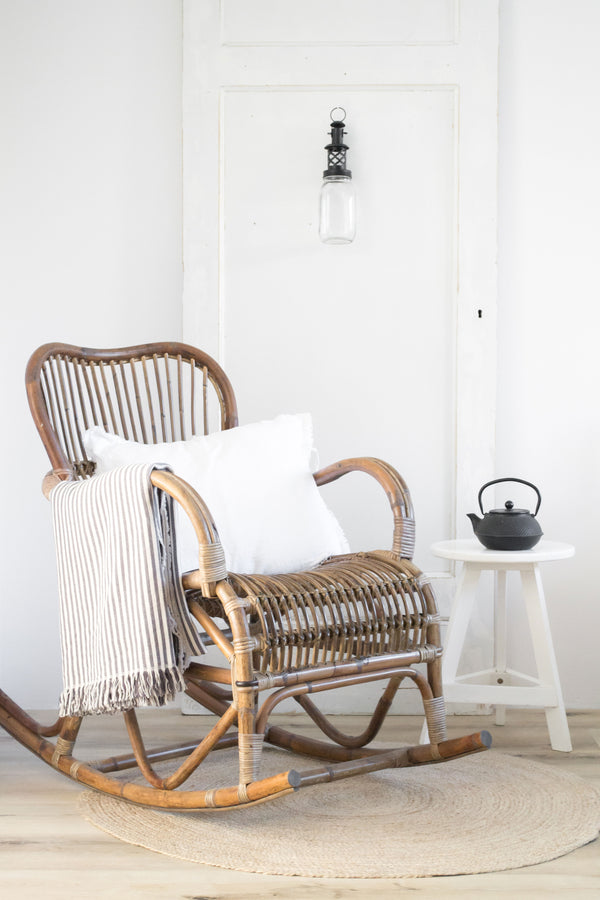 Rotan Schommelstoel Winston - Greywash