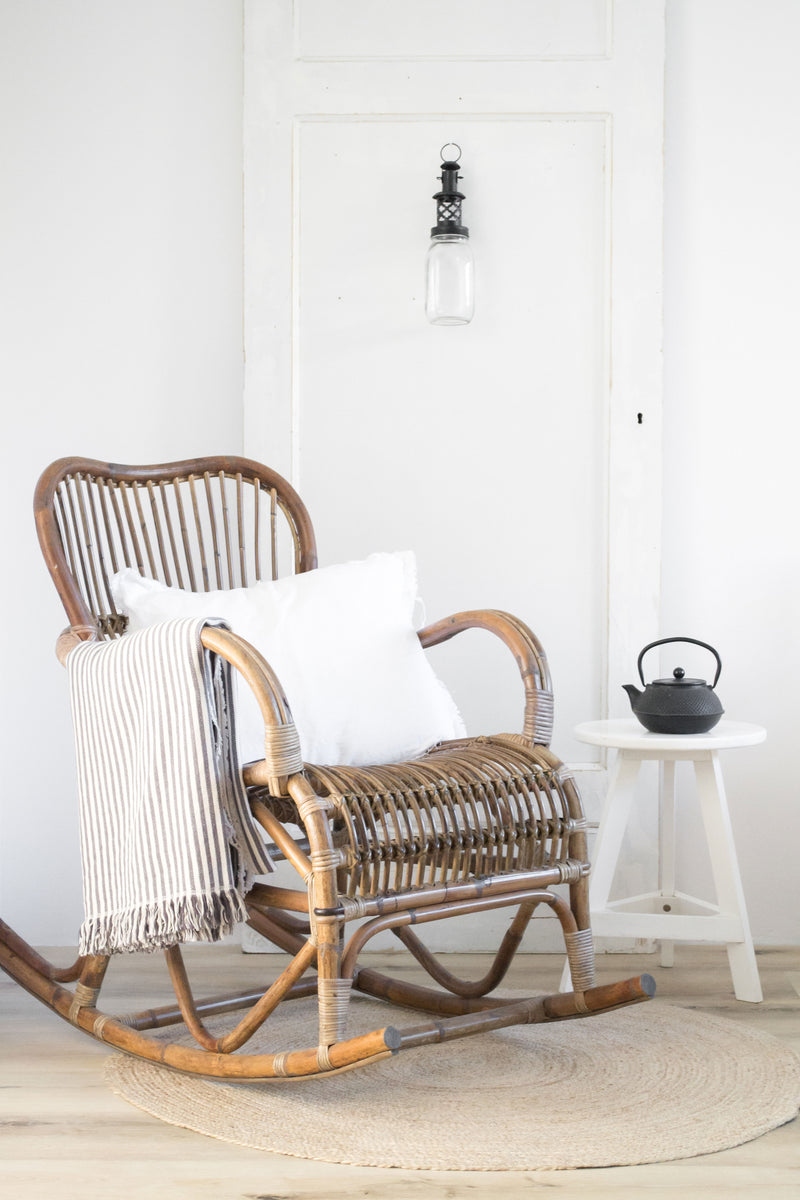 Rotan Schommelstoel Winston - Greywash