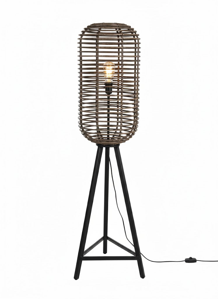 Rotan Vloerlamp Kees - Antiek
