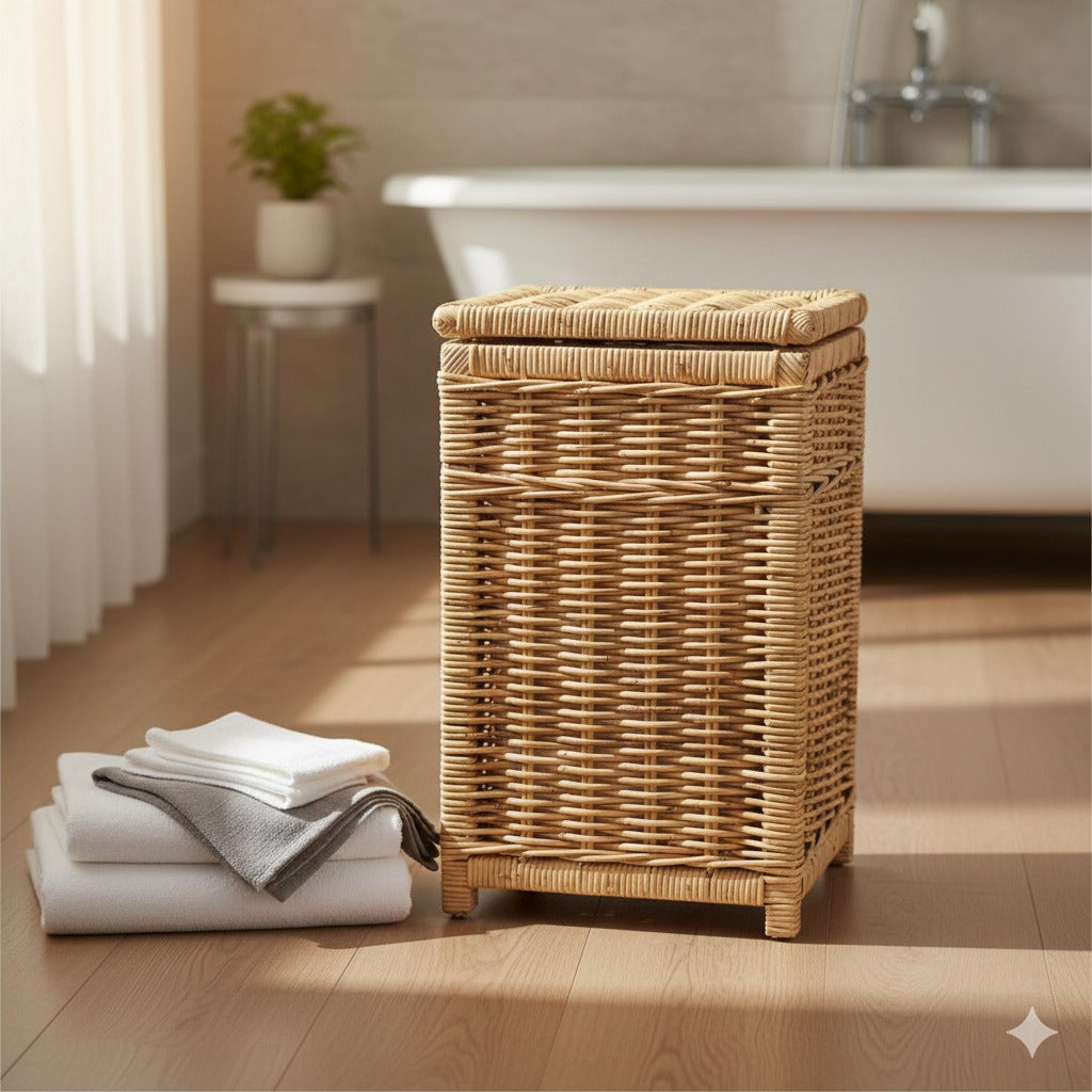 Rotan Wasmand Fin - Naturel - Vierkant