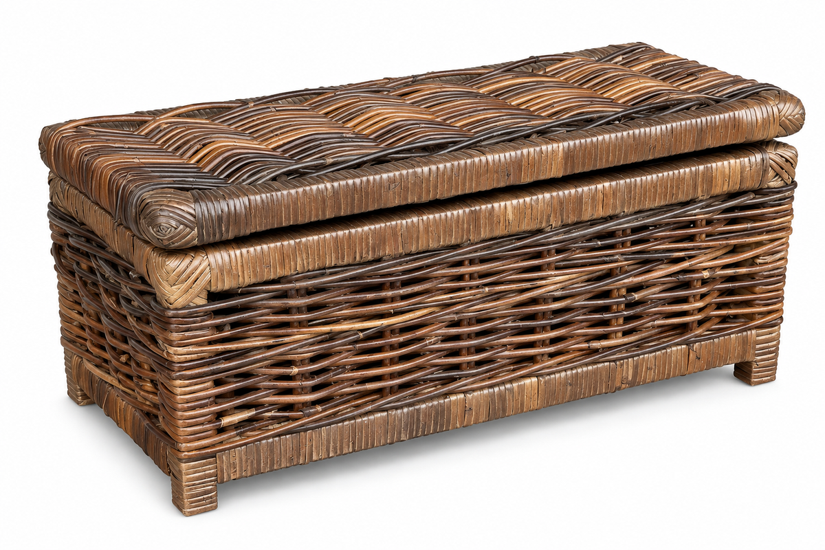 Rotan Opbergmand Max - Bruin - Met Deksel