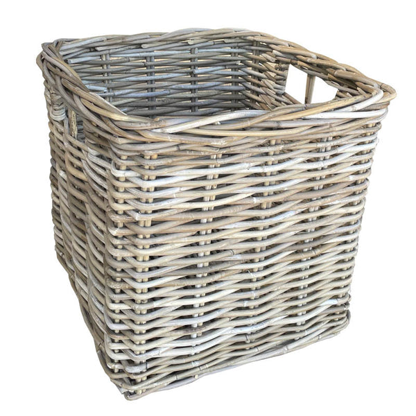Vierkante Rotan Mand Nel - Greywash