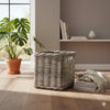 Vierkante Rotan Mand Nel - Greywash