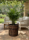 Ronde Mand Werner - Rotan Plantenmand - Haardmand - Antiek