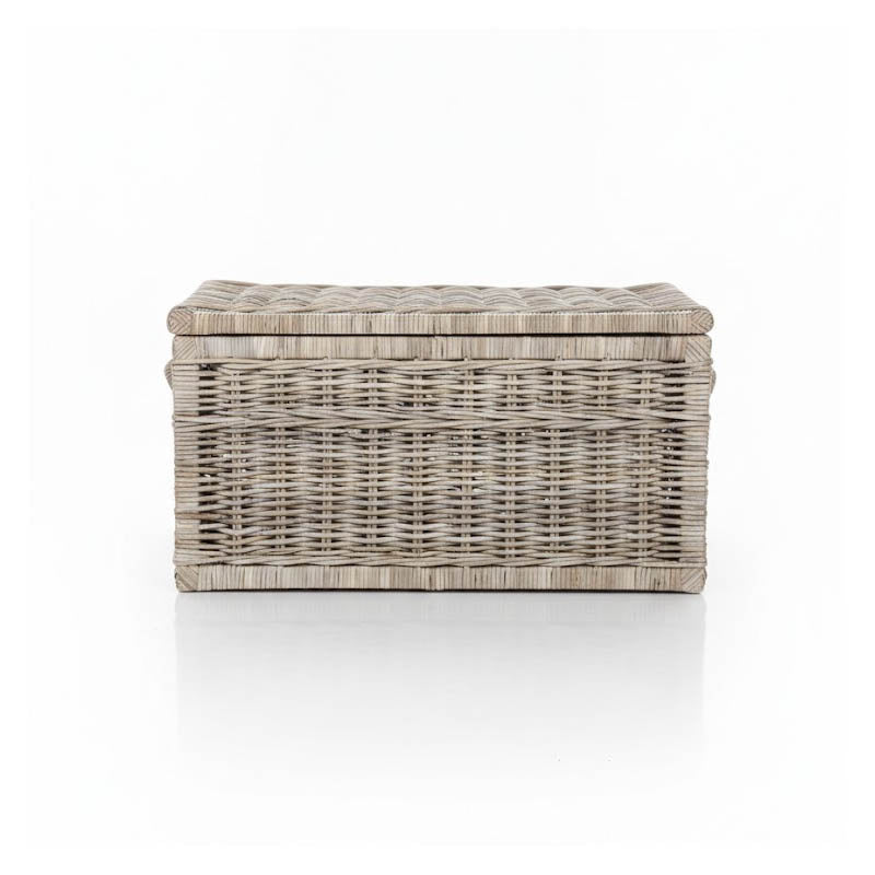 Rotan Mand Quinten - Greywash - Met Deksel