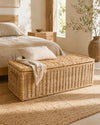 Rotan Mand XXL - 130x47xH45 cm - Naturel - Opbergkist met Deksel